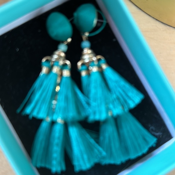 Green/turquoise EARRINGS - Picture 4 of 4
